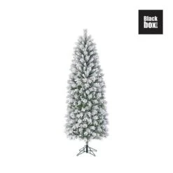 Kunststof Kerstboom Chandler Slim Frosted Black Box - 215 Cm