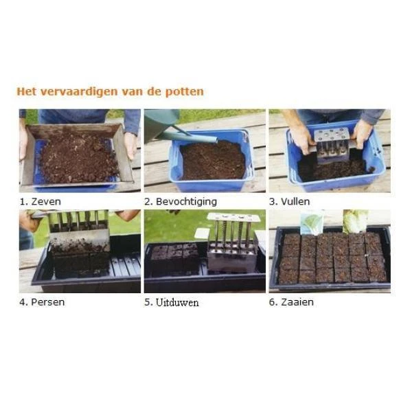 Gegalvaniseerde Pottenpers - 5 Potjes Van 38 Mm 4 Gegalvaniseerde Pottenpers - 5 Potjes Van 38 Mm - Afbeelding 2