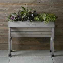 Vegtrug Verhoogde Kweektafel Grijs - 100 × 80 × 80 Cm -Tuindecoratie Winkel vegtrug grijs 1 m 1517220431 1 600