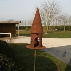 Voederhuis Met Puntdak + Grondpin - Decoroest -Tuindecoratie Winkel vogelhuis met puntdak 14 x 43 cm 1520092360 1 600
